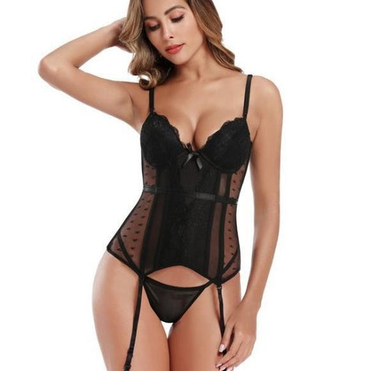 Garter Mesh See-through Corset