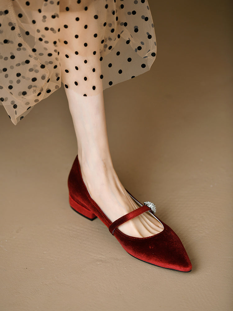 Retro Slip-on Chunky Hæl Lavhælede Mary Janes