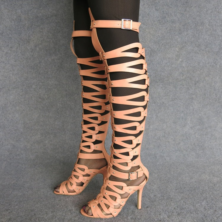 European And American Fashion Hollow Punk Rivet Personality Cool Boots