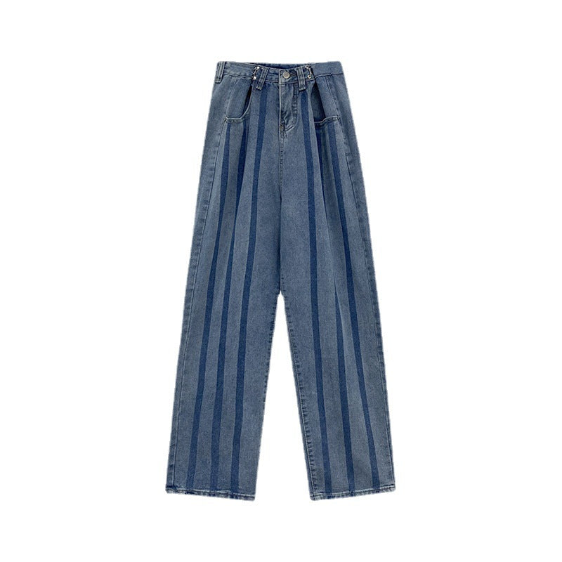 Women's High Waist Jeans Thin Straight Leg Loose