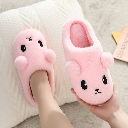 Cotton Slippers Couple Autumn And Winter Cute Cartoon Home Indoor