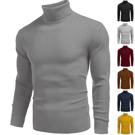 Autumn And Winter Men's Slim-fit High-neck Long-sleeved Sweater