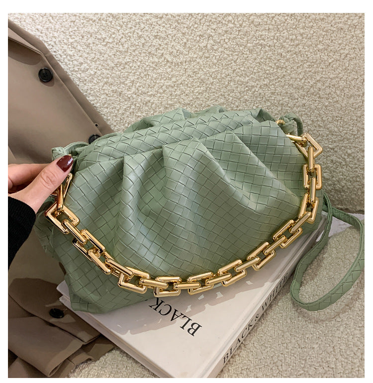 Fashion Fold Simple Chain Cloud Messenger Shoulder Bag