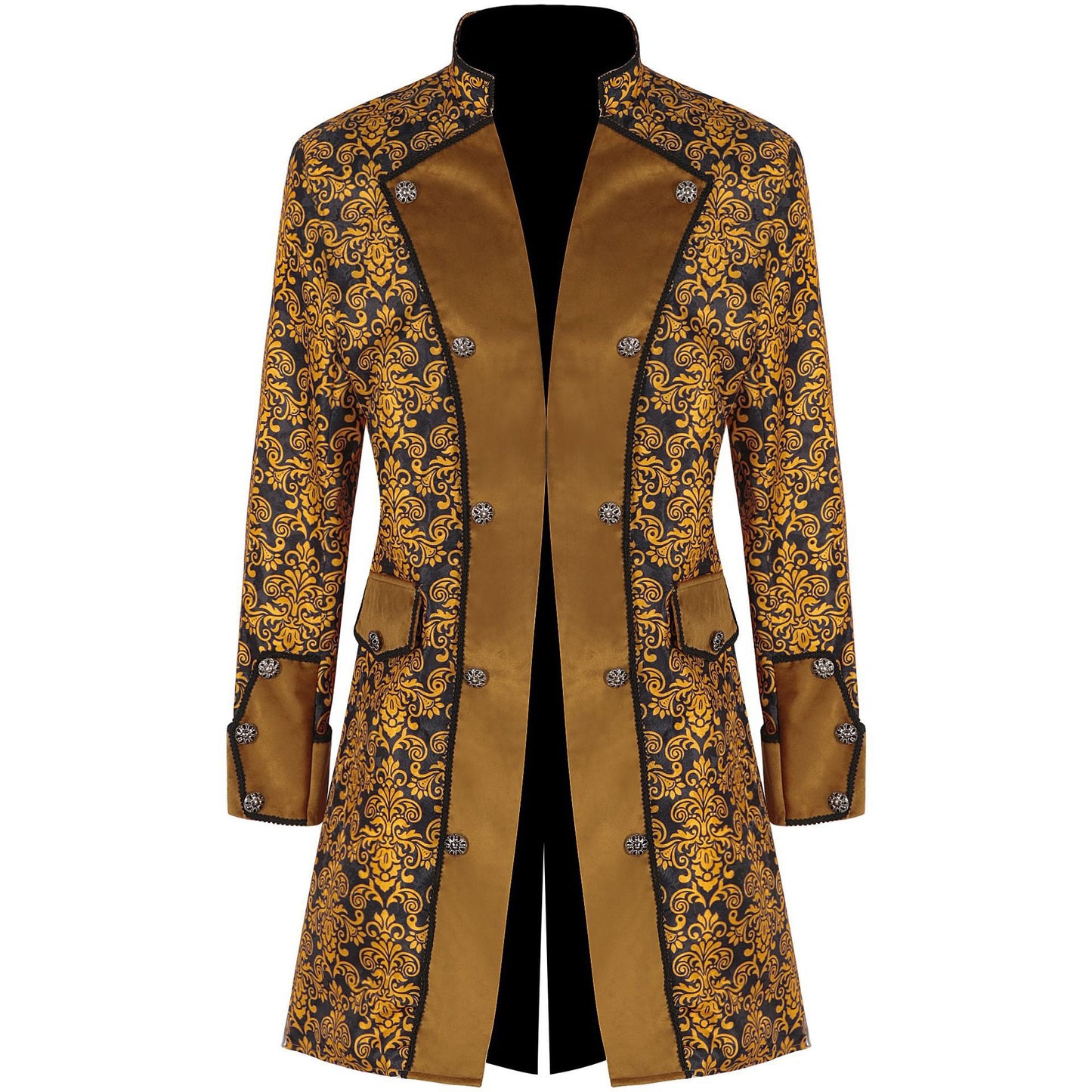 Medieval European And American Men's Overcoat Solid Color Fashion