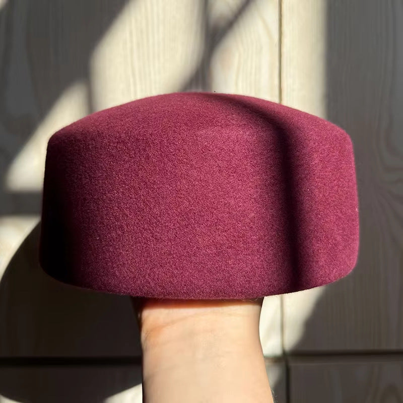 Beret Dark French-style Felt Bucket Hat For Women