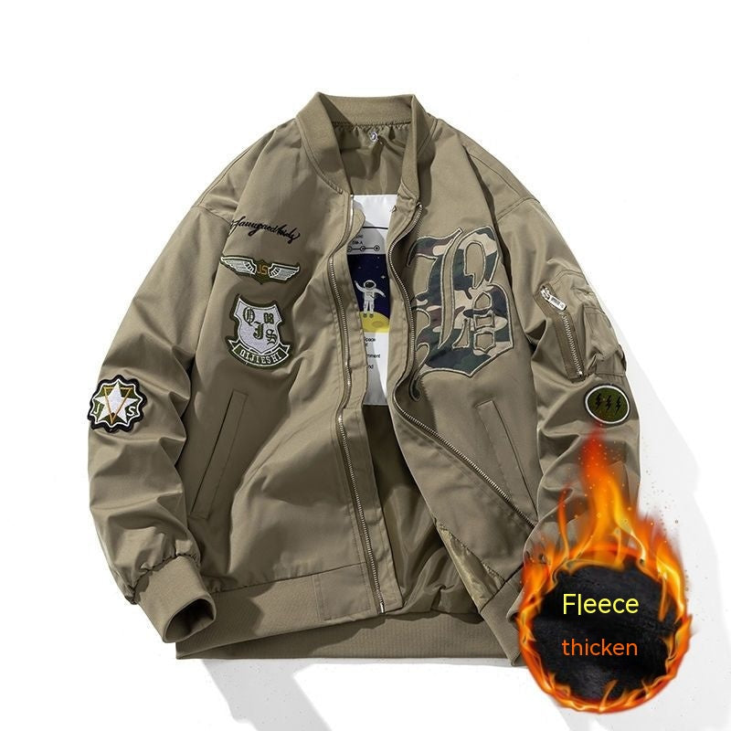 Autumn And Winter Retro American Flying Jacket Fashion Brand Loose Padded Coat