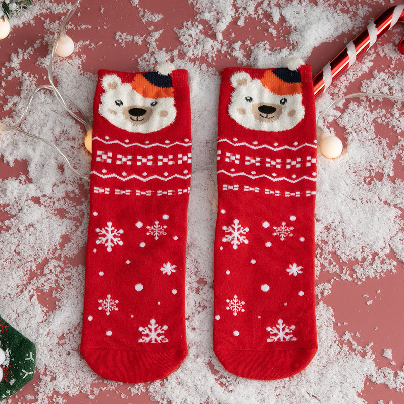 New Christmas Stockings European And American Women's Cotton Straight