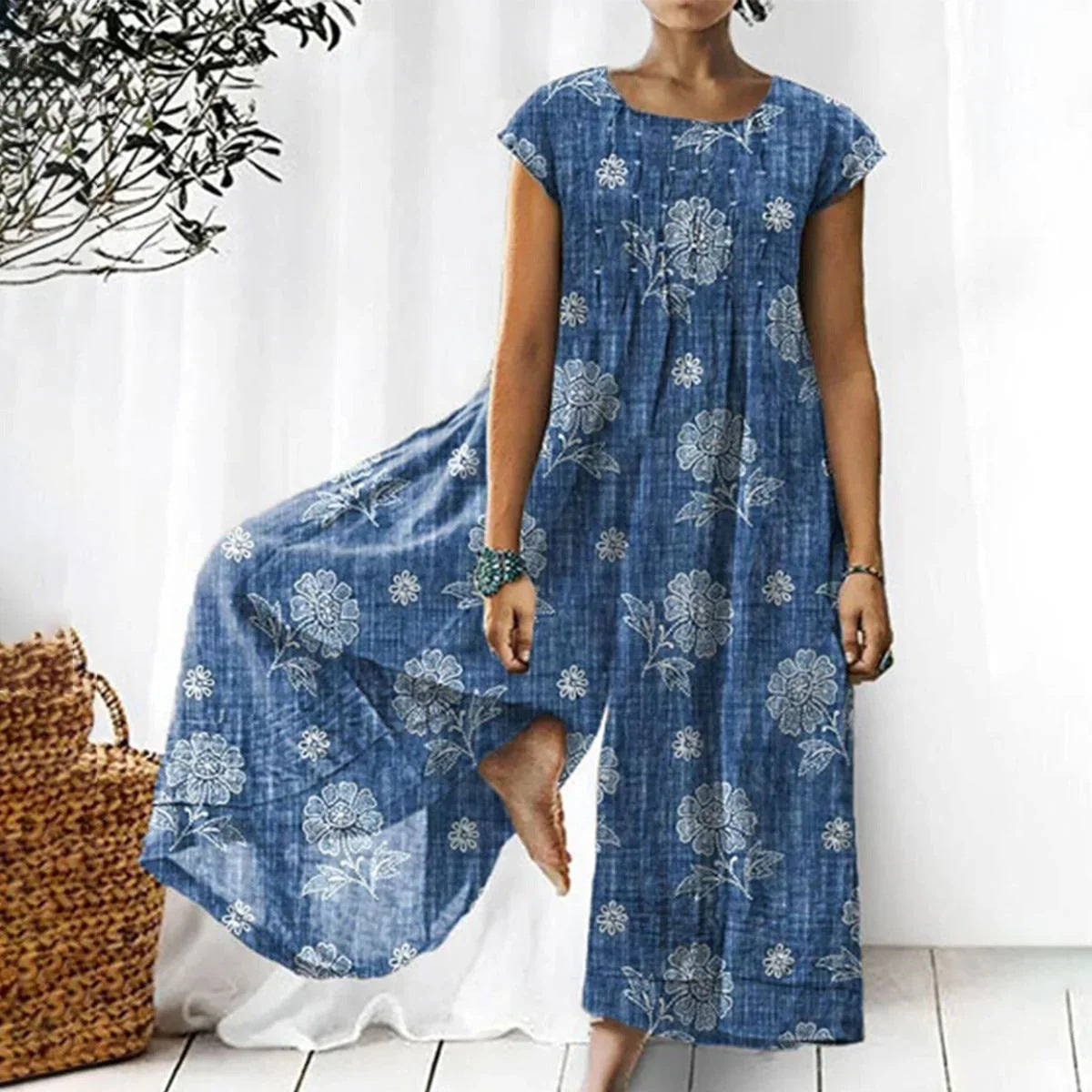 Printed Loose Women's Wear Jumpsuit