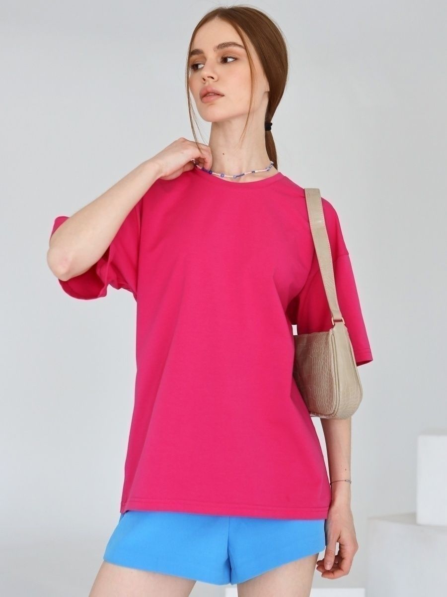 Kortærmet T-shirt-top i ren bomuld til kvinder