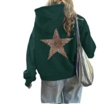 Women's Fashion XINGX Printed Loose Hooded Sweater