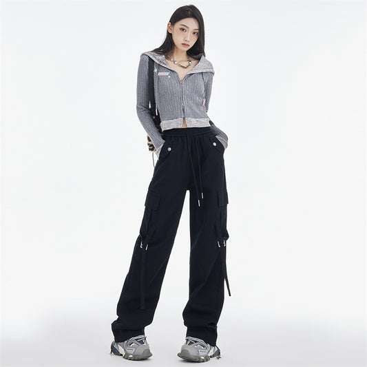 Women's High Waist Loose Wide Legs Overalls