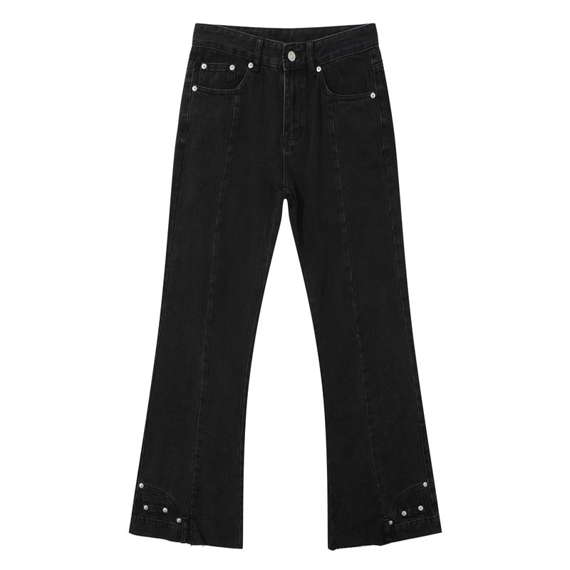 Vintage Patchwork Irregular Loose Micro-Flare Pants