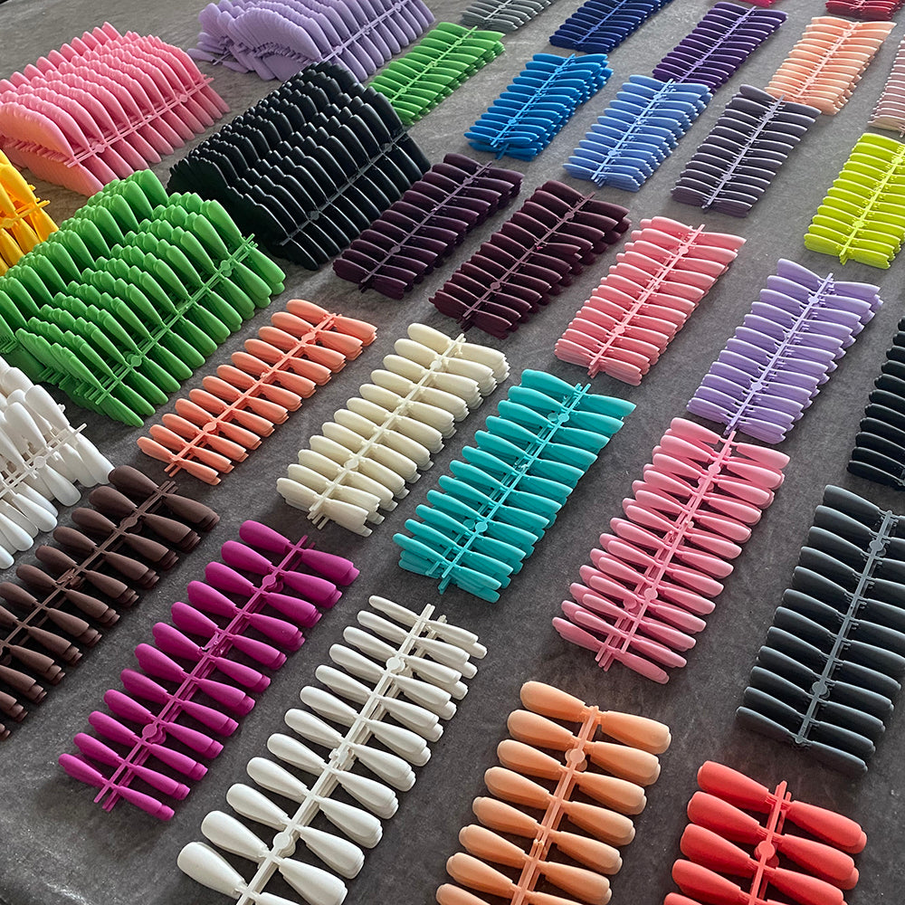 24pcs Mix Colors Matte Super Ong Coffin False Nail Ballet