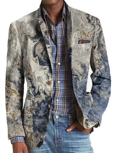 Men's Suit Striped Plaid Coat
