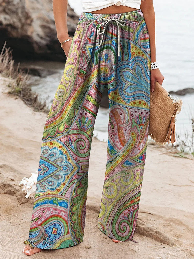 Ethnic Pattern Floral Print Casual Jumpsuit