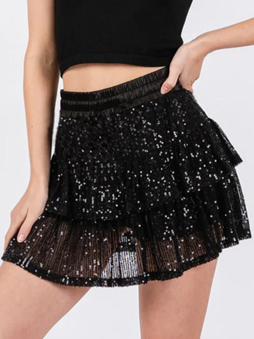 European And American Sequin Party Club Skirt, Mini Skirt