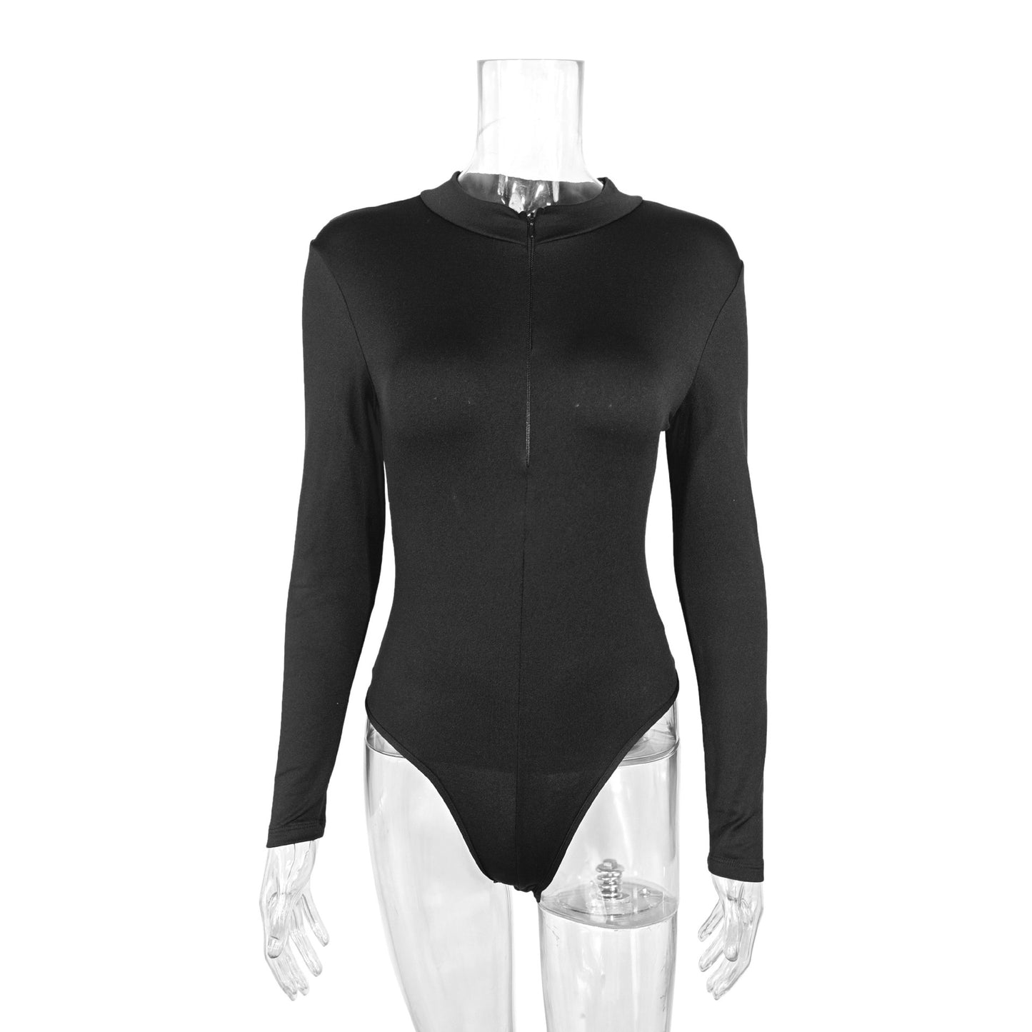 Women's Long Sleeved Zipper Slim Fitting Jumpsuit