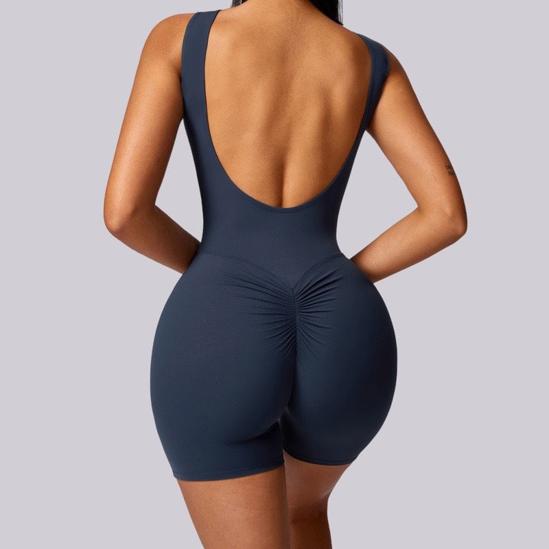 European And American Sports Back Shaping Yoga Jumpsuit Skinny Peach Hip