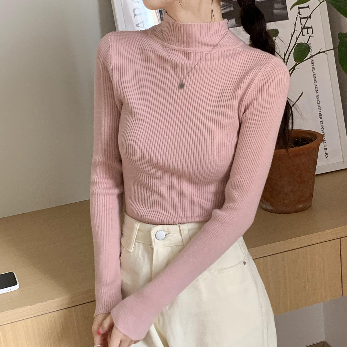Autumn And Winter Versatile Student Slim-fit Turtleneck Women's Sweater