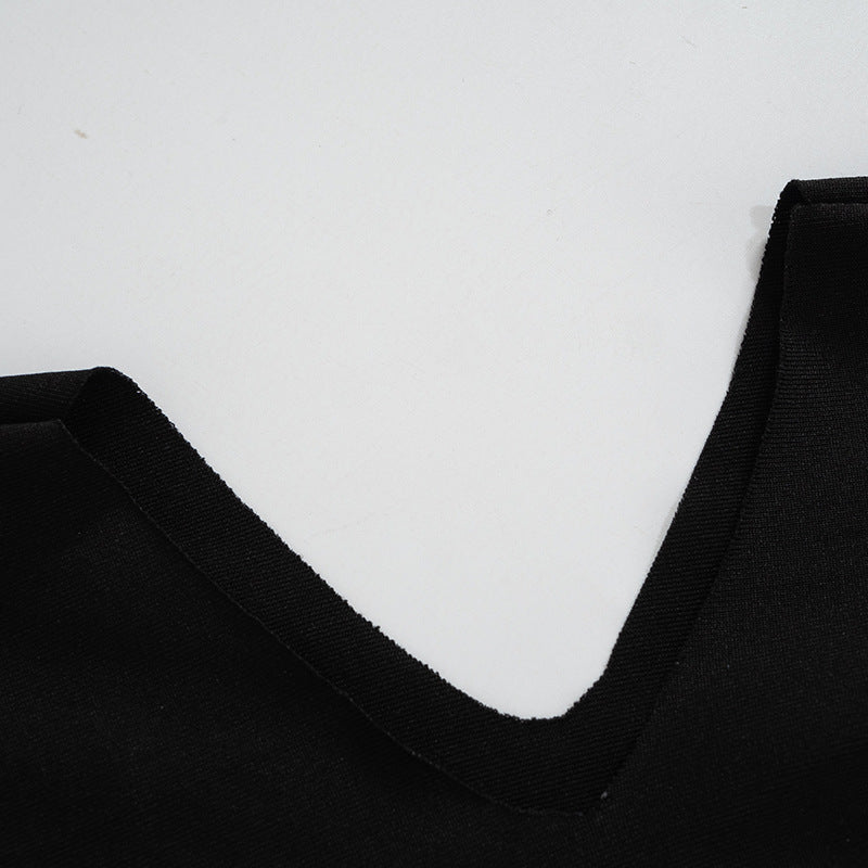Leisure Openwork Navel Exposed Long Sleeve Slim Conjoined Trousers