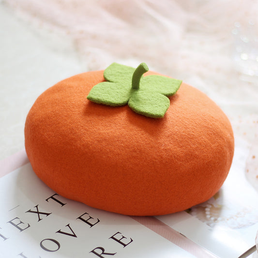 Women's Creative Handmade Woolen Cute Fruit Painter Hat