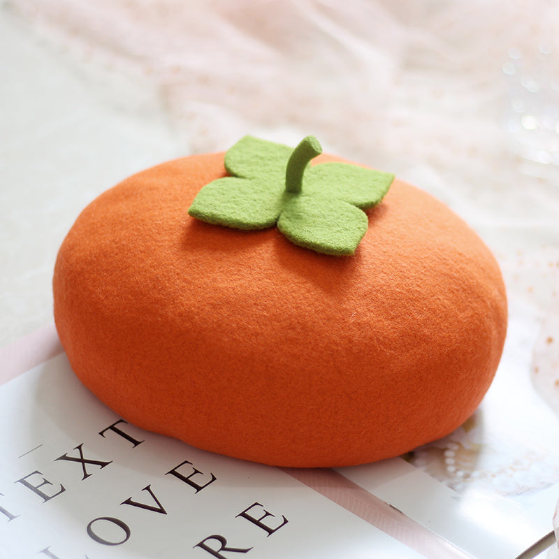 Women's Creative Handmade Woolen Cute Fruit Painter Hat