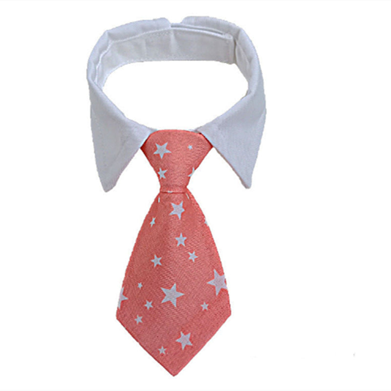 Pet Striped Tie Dog Teddy Bow Tie Scarf Blouse Collar