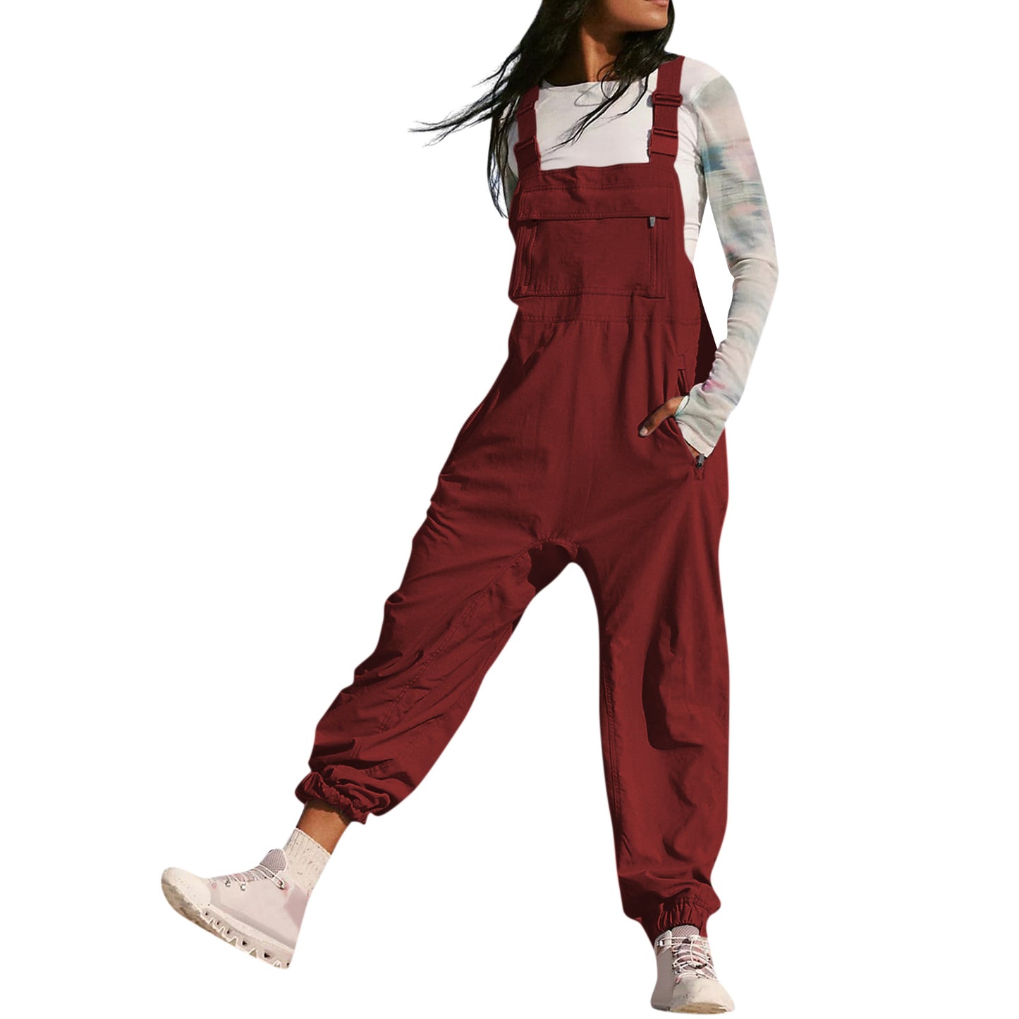 Arbejds Bib Top Bukser Amazon Fashion Fritid Tilspidset Jumpsuit