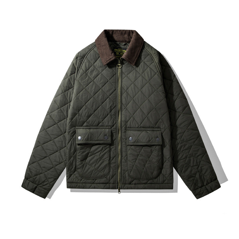 Quilted Jacket Rhombus Cotton Clothing Cotton Coat