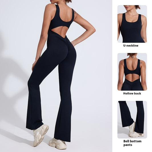 Rear V Hip Raise Skinny One-piece Nude Feel Yoga Clothes