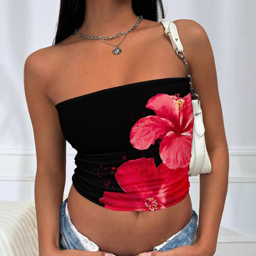 Women's Floral Print Top Sleeveless