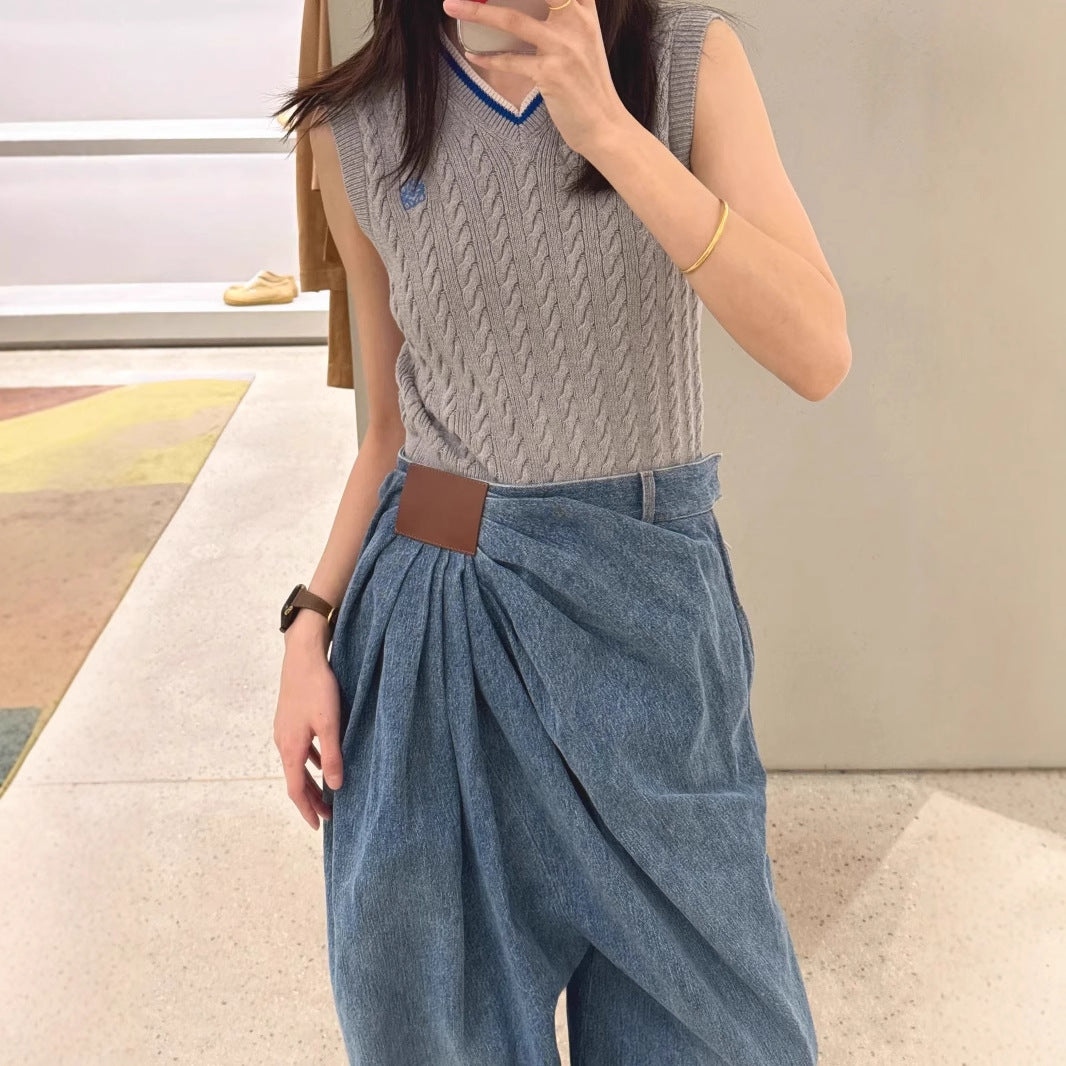 Spring And Summer New Design Sense Loose Fashion Drape Mop Pants
