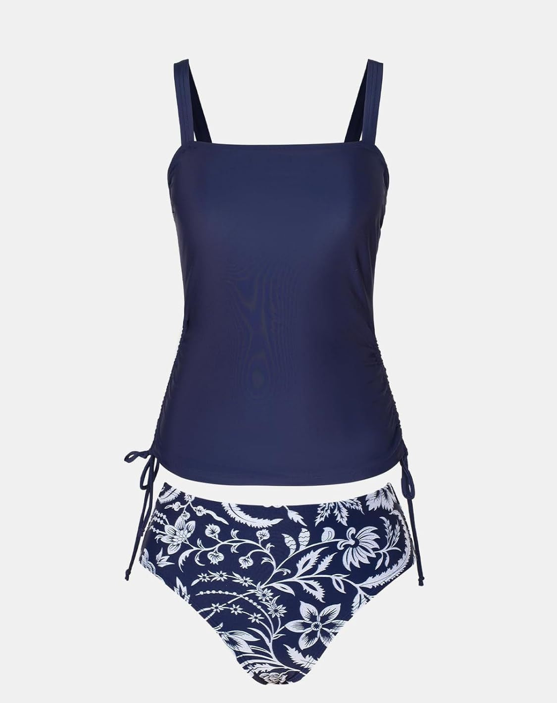 Womens Casual Printed Strappy Two-Piece Cinched Waist Bikini Set