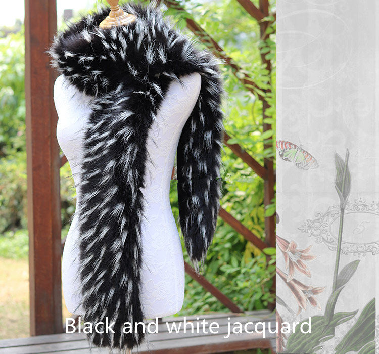 Faux Fox Fur Scarf And Fur Long Women Winter