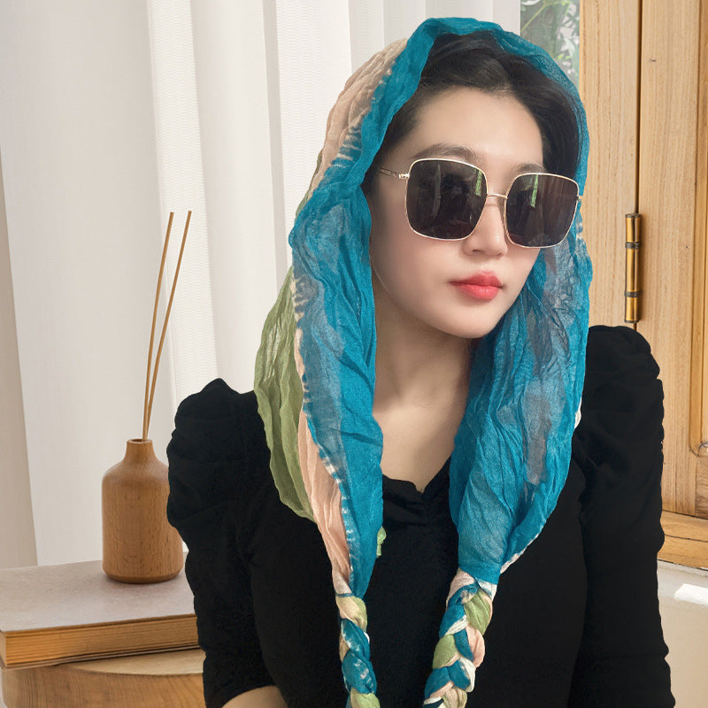 Hand-woven Hair Braid Scarf Girls Fashion Thin Scarf