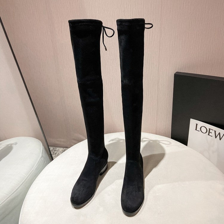 The New Thick Heel Inside Raised Flat High Boots