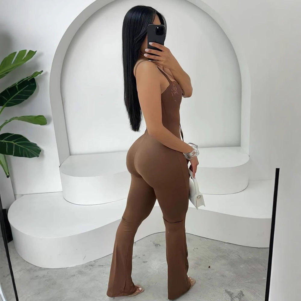 New Solid-color Stretchy Figure-hugging Sexy Bodysuit