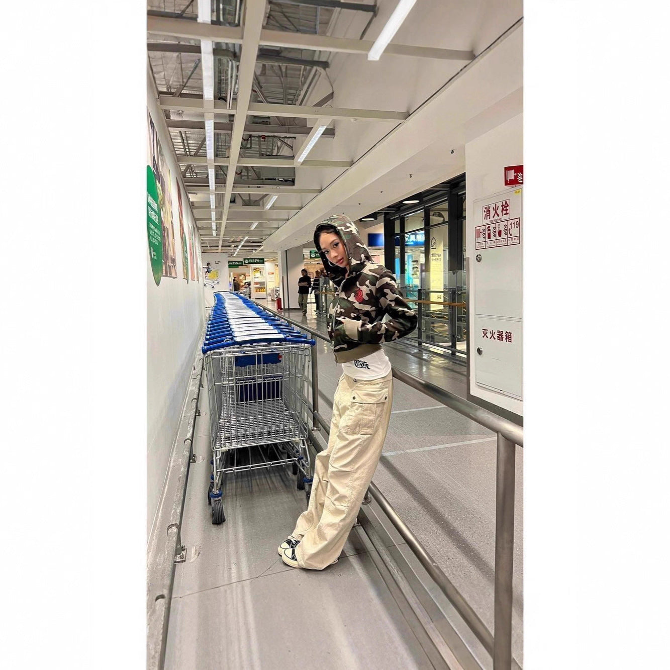 Women's Camouflage Hoodie Short SpringAutumn Coat