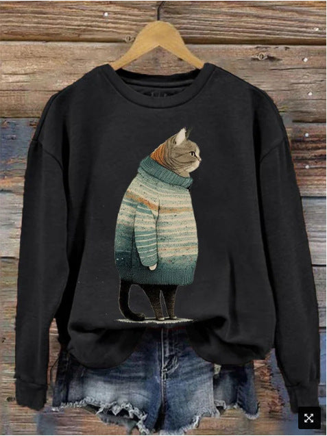 Women's Clothing Fashion Loose 3D Digital Printing Sweater