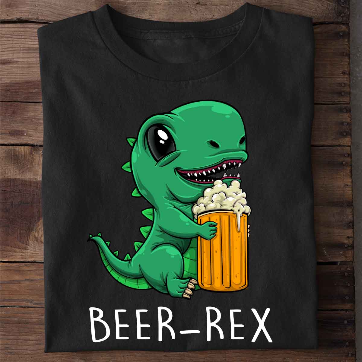 Beer Dinosaur Print Short-sleeved Team Uniform European And American Fabrics