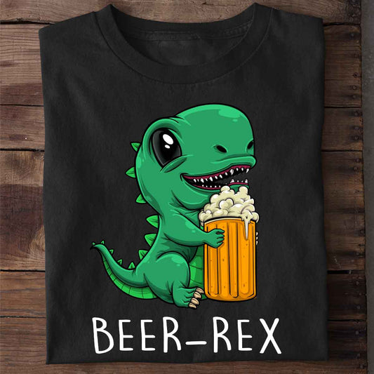 Beer Dinosaur Print Short-sleeved Team Uniform European And American Fabrics