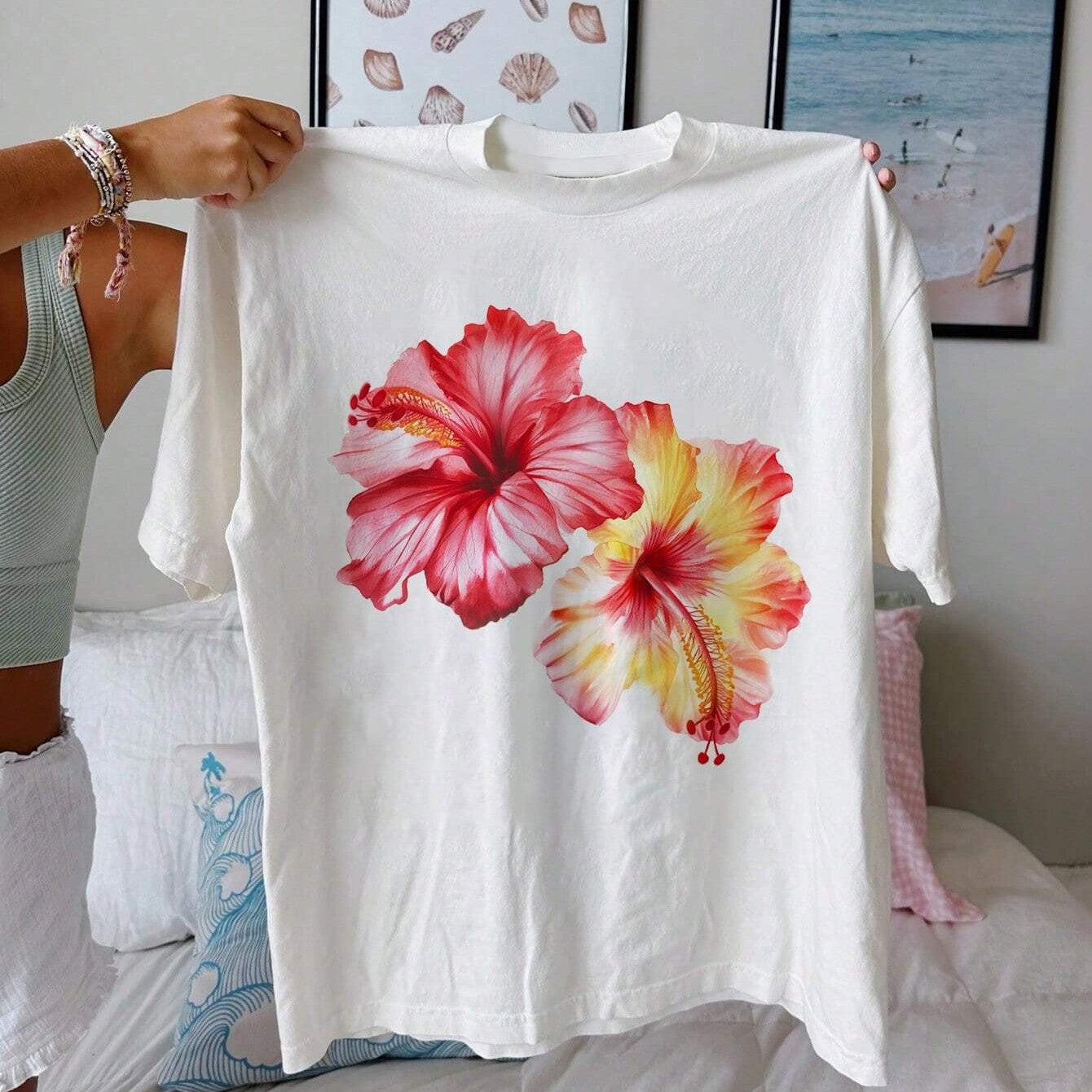 Plus Size Women's T-shirt Casual Simple Pattern Round Neck