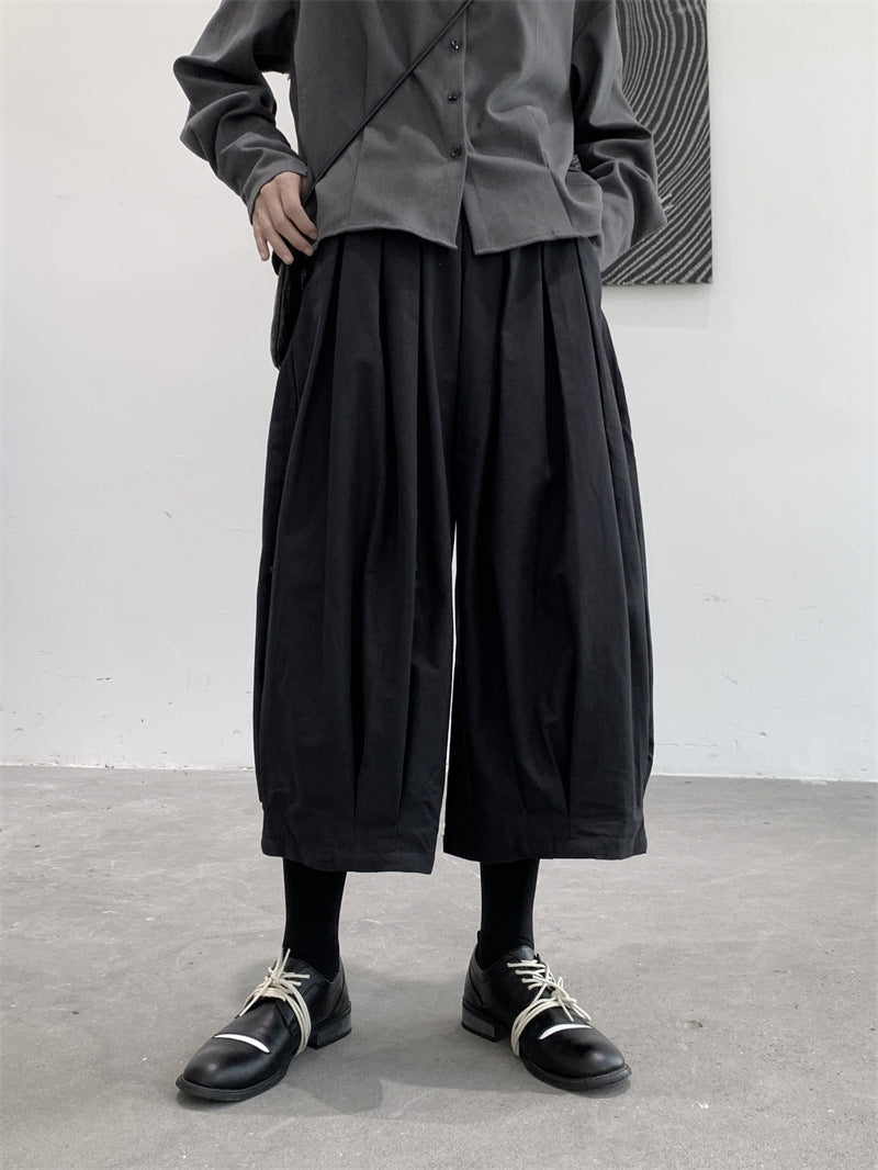 Thick Loose Wide-leg Casual Pants Female Pinch Pleated