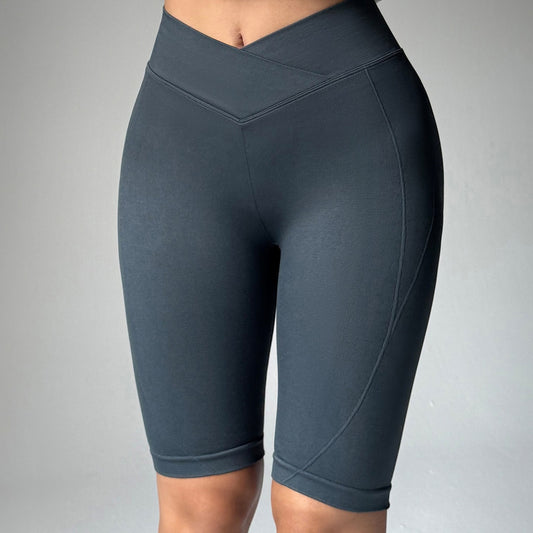 Women's Cross Waist Peach Hip Shorts