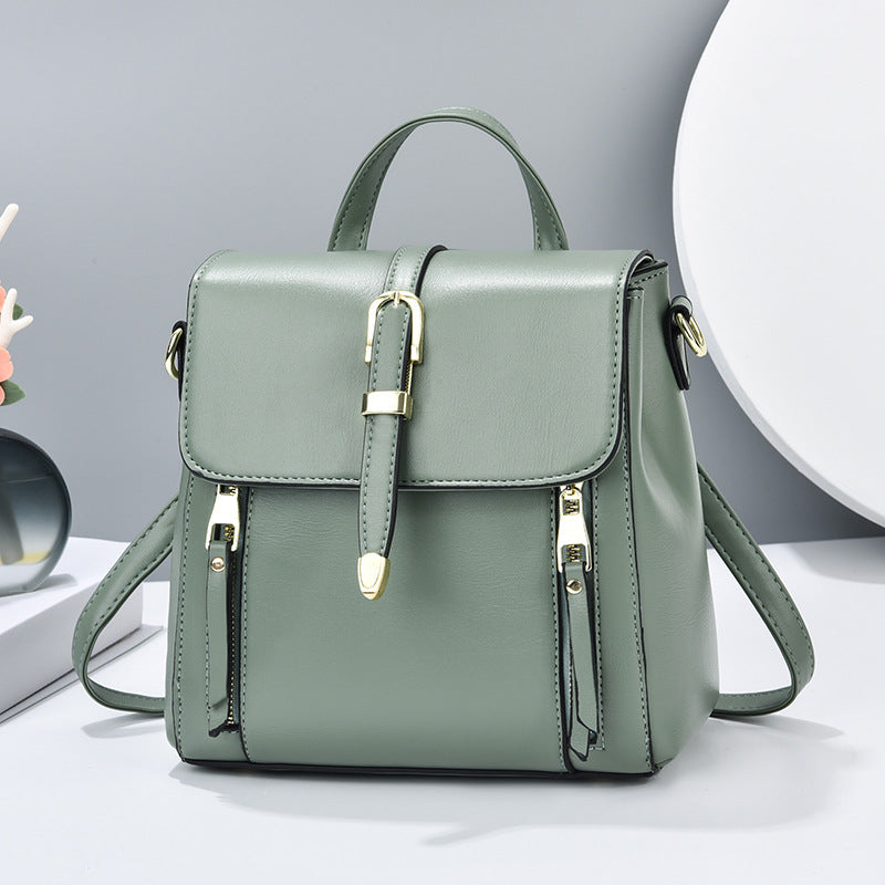 Women's Fashionable All-match Leather Lightweight Western Style Backpack
