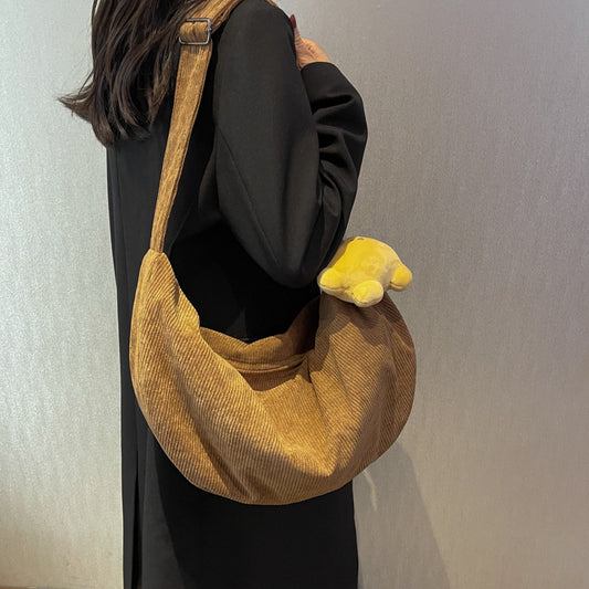 Large Capacity Corduroy Messenger Bag