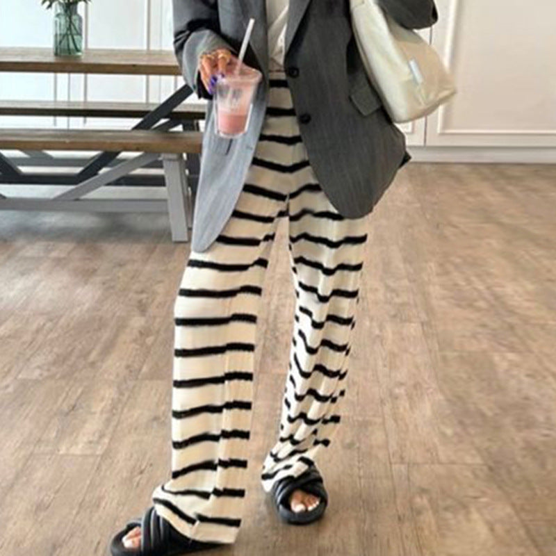 European And American Wide Striped Trousers