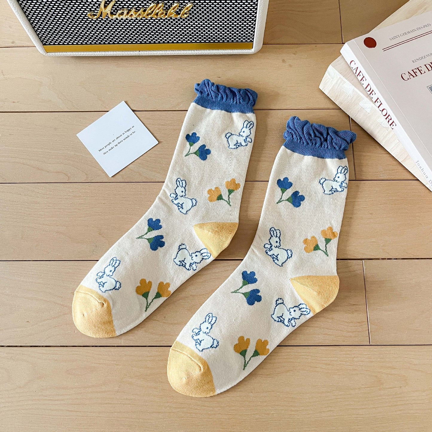 Cute Female INS Cotton Sports Cartoon Sweet Straight Board Socks