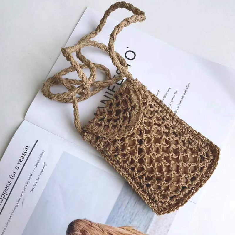 Pure Handmade Woven Hollow Crossbody Bag