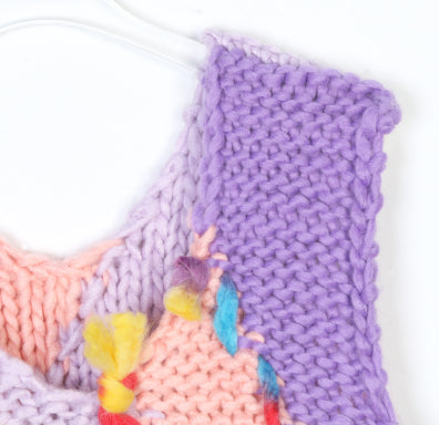 French Vest Sleeveless Sweater Women's Color Hand Crochet